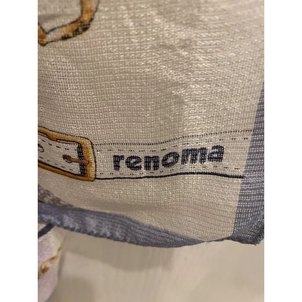 Renoma Blue and Gold Scarf 60 Inches Designed Is Belts‎ Silk